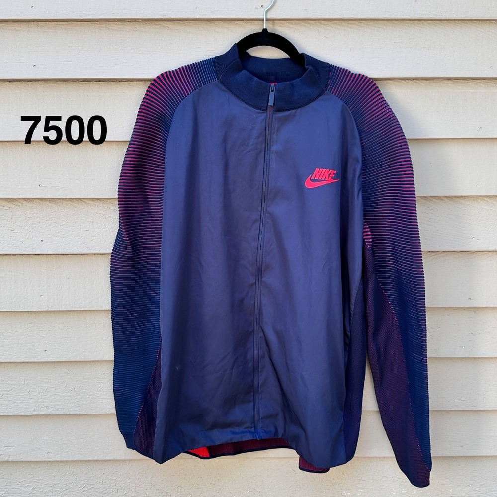 NIKE MENS DYNAMIC REVEAL JACKET 2016 828476-451 - BLUE AND RED xl